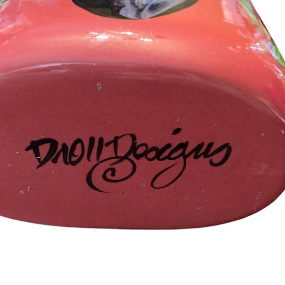 Droll Designs Eggplant/Carrot Collection Ceramic Olive Oil Jar with Cork - Picture 10 of 11